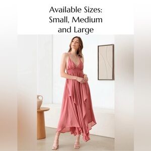 NWT-Tassel Fringe Strap Cutout Maxi Dress w/Pockets